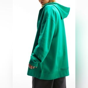 OVERSIZED ZIP THROUGH HOODIE in green